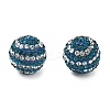 Stripe Pattern Polymer Clay Rhinestone Beads CLAY-NH0001-01E-1