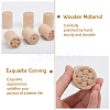 6Pcs 6 Styles Flower Pattern Round Wooden Traditional Chinese Moon Cake Molds AJEW-CA0004-25-3