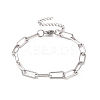 Tarnish Resistant 304 Stainless Steel Paperclip Chain Bracelet for Men Women BJEW-E031-03P-03-1