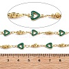 Brass Heart Link Chains KK-D368-03G-J-2