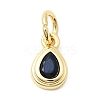 Brass Cubic Zirconia Charms KK-G554-02E-02-1