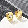 304 Stainless Steel Micro Pave Clear Cubic Zirconia Huggie Hoop Earrings EJEW-C096-55G-1