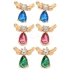 Rack Plating Brass Cubic Zirconia Stud Earrings EJEW-M090-07G-1
