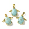 Synthetic Turquoise Pendants KK-F888-01G-22-1