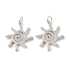 Brass Micro Pave Clear Cubic Zirconia Pendants ZIRC-P094-23P-RS-1