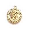 Brass Micro Pave Clear Cubic Zirconia Pendants LS-KK-G530-01A-G-1