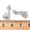 Brass Micro Pave Clear Cubic Zirconia Pendants KK-M102-39P-3