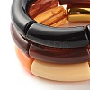 Acrylic & CCB Plastic Curved Tube Beads Stretch Bracelets Set for Women X-BJEW-JB07318-7