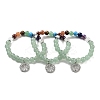 Natural Green Aventurine Round Beaded Chakra Stretch Bracelets BJEW-K251-01B-1