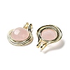 Natural Rose Quartz Pendants G-M405-06G-03-2