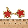 Brass Micro Pave Cubic Zirconia with Synthetic Turquoise Pendants KK-K356-24D-G-3