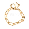 304 Stainless Steel Paperclip Chain Bracelets for Women Men LS-BJEW-A048-01G-4