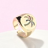 Brass Micro Pave Cubic Zirconia Adjustable Cuff Rings RJEW-C131-05G-1