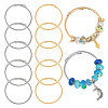 12Pcs 2 Colors 304 Stainless Steel Twist Round Cuff Bangles Set BJEW-UN0001-48-1