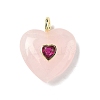 Natural Rose Quartz Pendants X-G-C274-04H-1