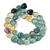 Natural Green Purple Yellow Fluorite Beads Strands G-NH0048-A01-01A-3