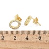 Brass Micro Pave Clear Cubic Zirconia Stud Earrings EJEW-M076-01G-01-3