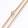 304 Stainless Steel Cable Chain Necklaces NJEW-P226-02G-01-2