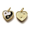 Brass Micro Pave Clear & Black Cubic Zirconia Charms ZIRC-B0003-18G-2