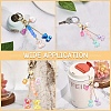 Bear Resin & Glass Pendant Decoration HJEW-YW00063-01-6