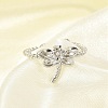 304 Stainless Steel Crystal Rhinestone Cuff Rings for Women RJEW-G338-02P-3