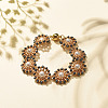 Shell Pearl Flower Link Bracelet BJEW-JB08084-04-2