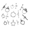 80Pcs 8 Styles Tibetan Style Toggle Clasps TIBEB-CJ0001-28-8