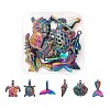 12Pcs 6 Style Ocean Themed Alloy Pendants FIND-LS0001-01-1