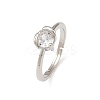 Brass Micro Pave Cubic Zirconia Finger Rings for Women RJEW-B153-02P-4