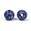 Independence Day Theme Wood European Beads WOOD-Z005-01C-02-2