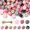 DIY Animal Cattle Theme Wooden Beaded Keychain Making Kits DIY-YW0008-69B-1