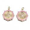 Brass Micro Pave Clear Cubic Zirconia Pendants ZIRC-S067-014-NR-2