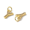 Real 18K Gold Plated Brass Micro Pave Clear Cubic Zirconia Charms KK-E068-VB452-Y-3