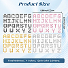 8 Sheets 4 Colors Letter A~Z Acrylic Hotfix Rhinestone DIY-CP0012-52-2