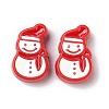 Christmas Decorations Theme Opaque Acrylic Bead with Enamel OACR-Z021-01C-1