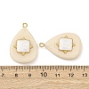 304 Stainless Steel Resin Pendants STAS-F352-07E-08-3