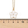 Alloy Enamel White Flower Pendant with Iron Chain Necklaces for Women NJEW-A066-04G-5