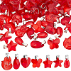 70Pcs 7 Styles Transparent Glass Pendants PALLOY-PH01663-1