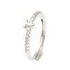 Clear Cubic Zirconia Initial Letter Adjustable Ring RJEW-C052-01P-T-1
