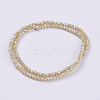 Electroplate Glass Beads Strands GLAA-F077-PL04-2