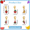 Fruit Alloy Enamel Pendant Locking Stitch Markers HJEW-AB00132-2