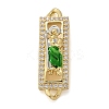 Brass Enamel Rectangle Saint Jude Connector Charms KK-M319-06G-01-1