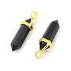 Natural Black Obsidian Bullet Double Terminated Pointed Pendants G-G902-B25-4