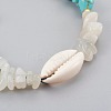 Natural/Synthetic Mixed Stone & White Moonstone Chip Braided Bead Bracelets BJEW-JB04080-3