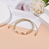Half Finished Polyester Braided Pearl Bracelet AJEW-JB01128-02-2