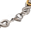 201 Stainless Steel Byzantine Chain Bracelets BJEW-B078-130GP-3