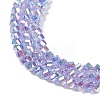 Electroplate Glass Beads Strands GLAA-Q105-04A-3