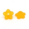 Dyed Chunky Orange Transparent Frosted Flower Acrylic Beads X-PL560-8-1