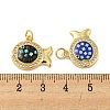 Brass Micro Pave Cubic Zirconia Pendants KK-K356-20G-3