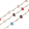 Handmade 304 Stainless Steel Chains with Faceted Rondelle Glass Beads CHS-K020-15G-1